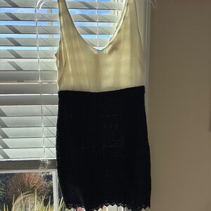 Loft black lace bottom evening dress